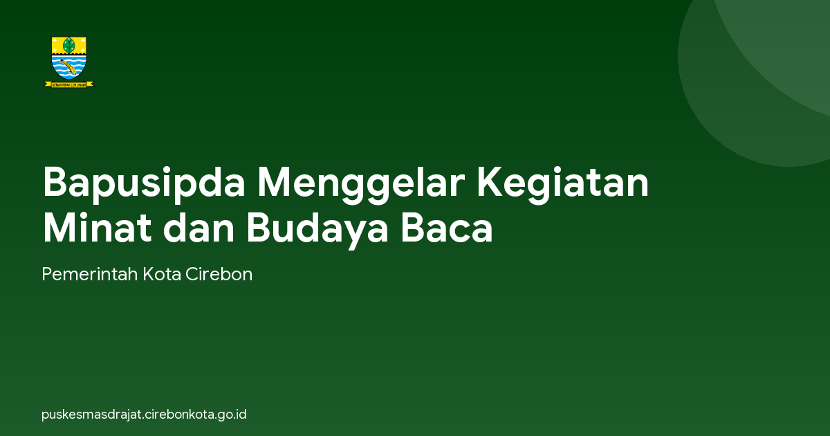 Bapusipda Menggelar Kegiatan Minat dan Budaya Baca