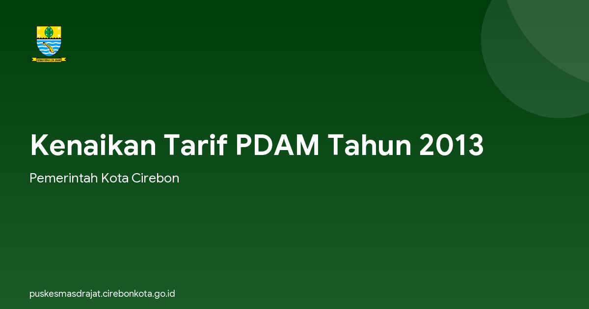 Kenaikan Tarif PDAM Tahun 2013