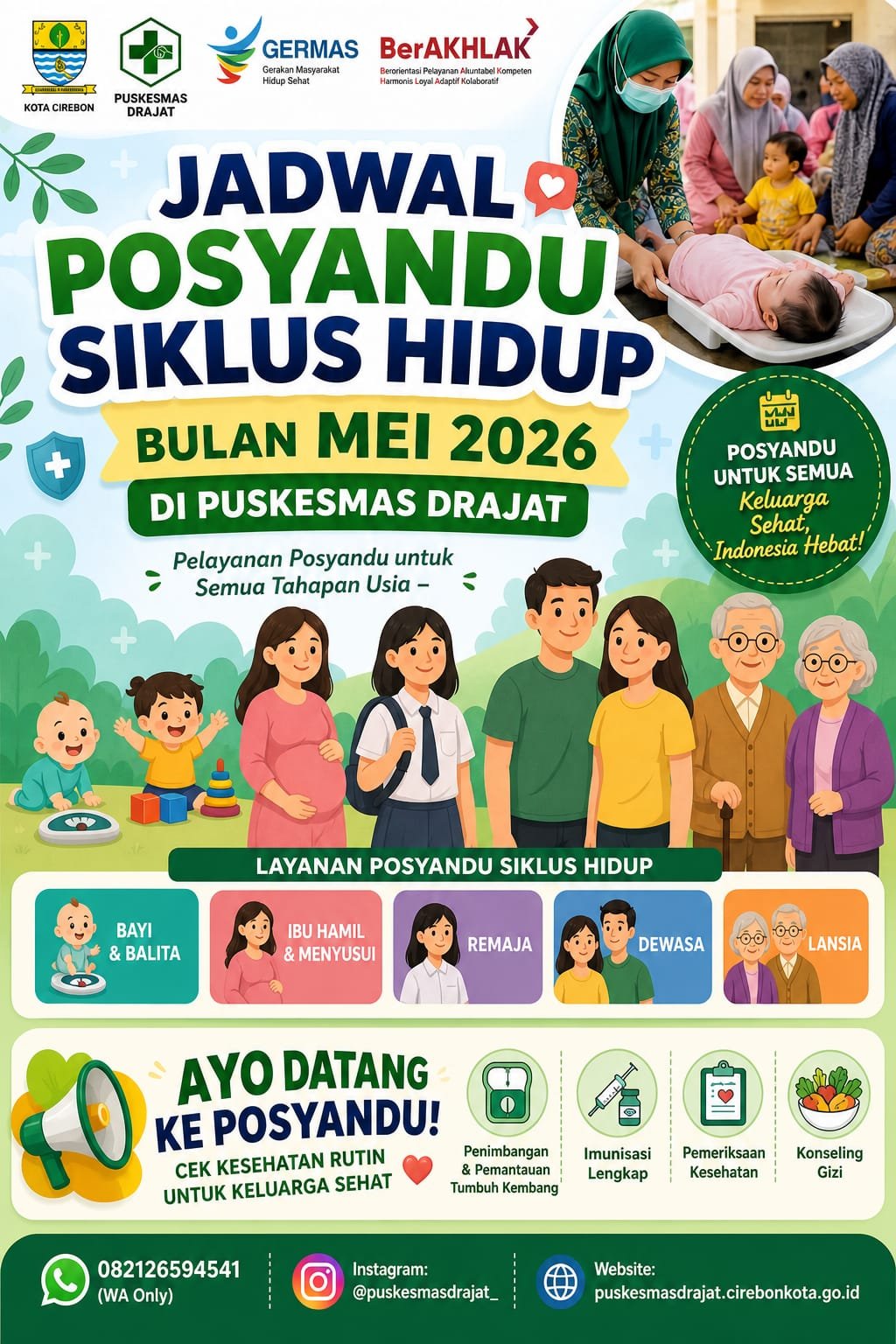 Jadwal Posyandu Siklus Hidup Bulan Mei 2026 di Puskesmas Drajat